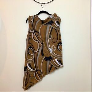 Vintage Y2K asymmetrical draped sleeveless blouse